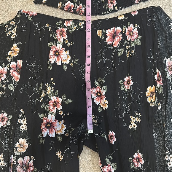 NOBO black floral 2 piece pant set XL - Picture 10 of 13